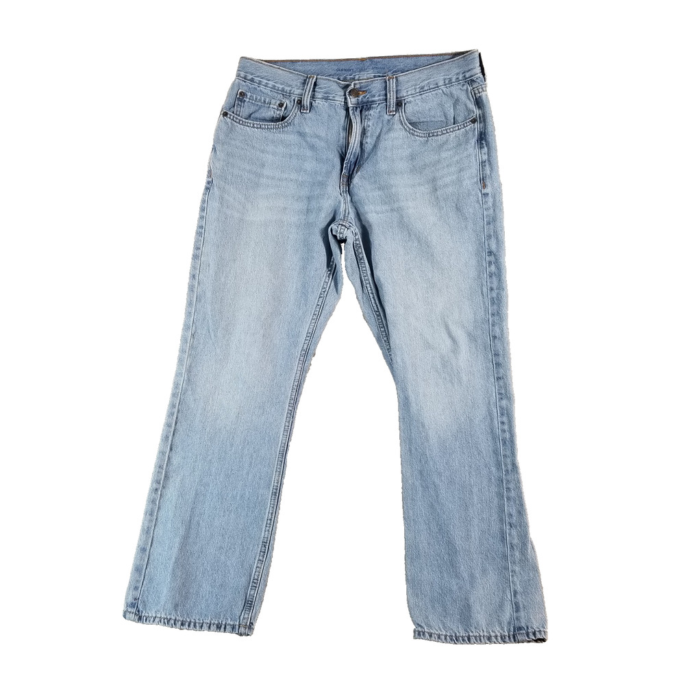 Old Navy‎ Jeans Mens 34x30 Blue Straight Leg Light Wash Denim Built In Tough